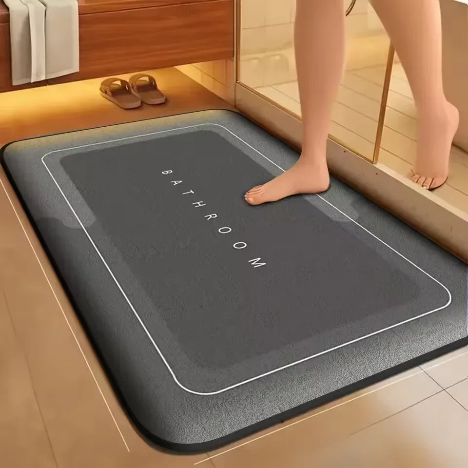 DecorBites™ Absorbent Coral Velvet Bathroom Door Mat