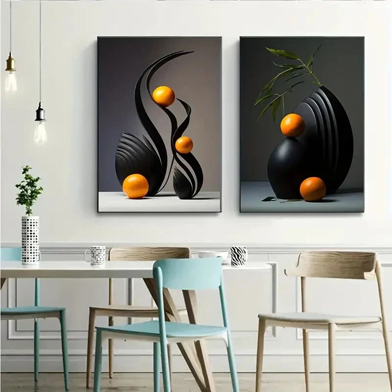 DecorBites™ Abstract Canvas Print Set: 3D Sculpture Wall Art