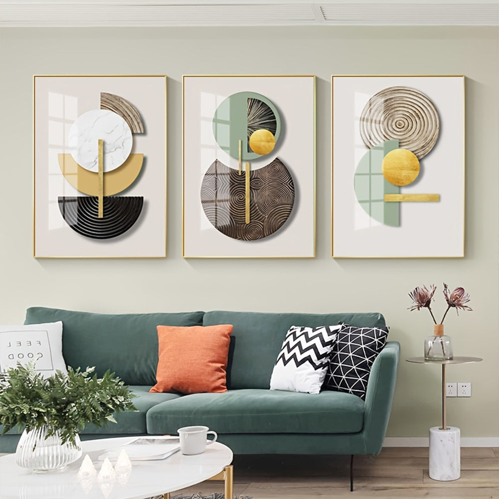 DecorBites™ Abstract Geometric Canvas Art Set