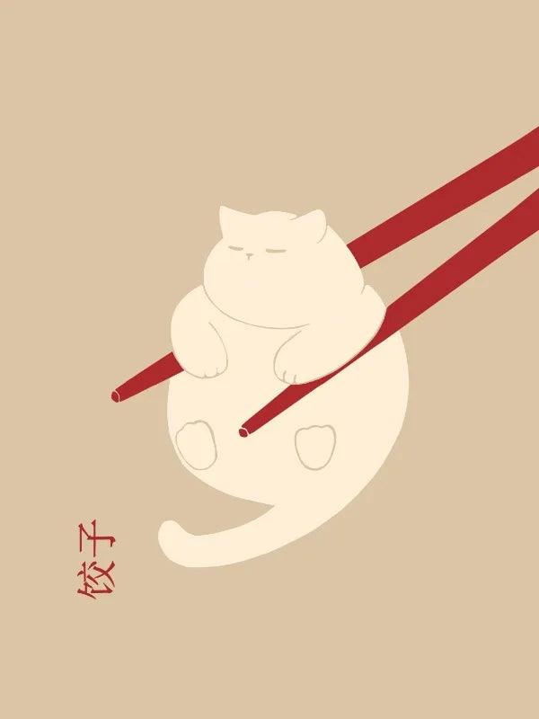 DecorBites™ Abstract Lazy Cat Canvas Wall Art