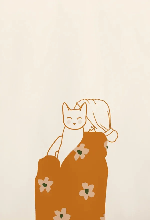 DecorBites™ Abstract Lazy Cat Canvas Wall Art