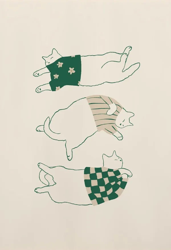 DecorBites™ Abstract Lazy Cat Canvas Wall Art