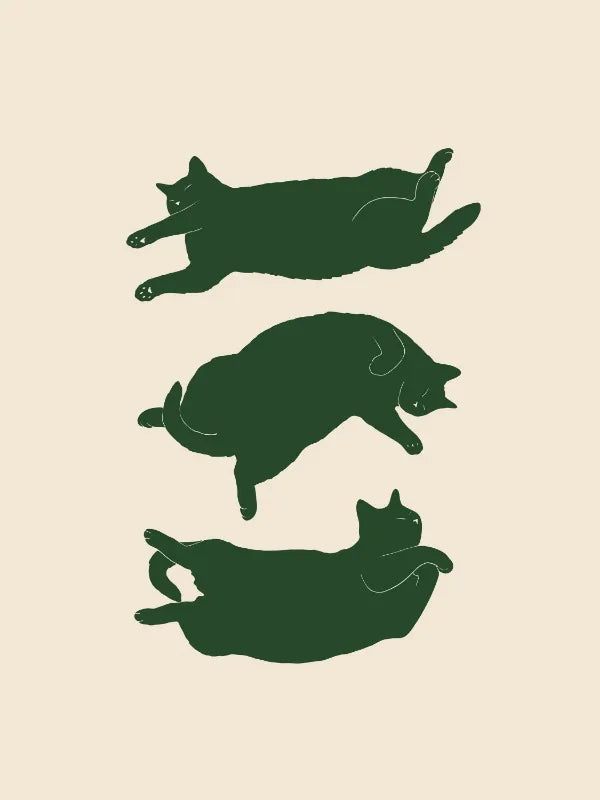 DecorBites™ Abstract Lazy Cat Canvas Wall Art