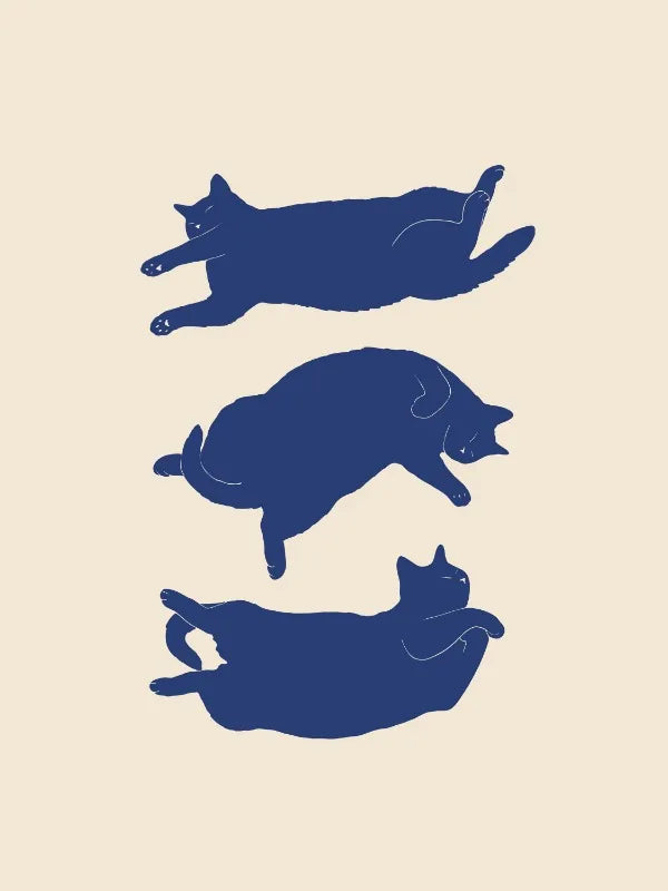 DecorBites™ Abstract Lazy Cat Canvas Wall Art