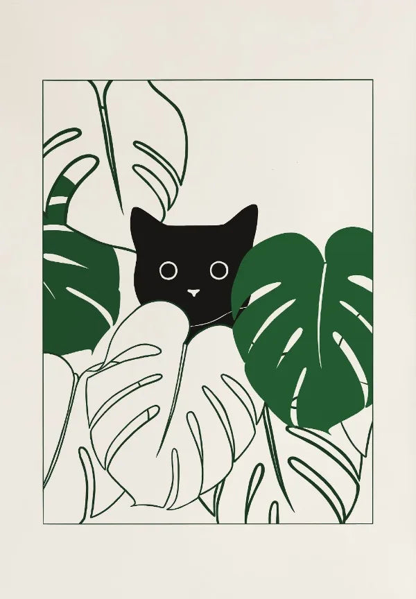 DecorBites™ Abstract Lazy Cat Canvas Wall Art