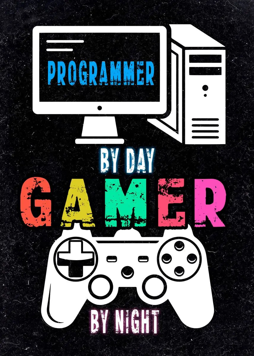 DecorBites™ Abstract Programmer Gamer Canvas Wall Art