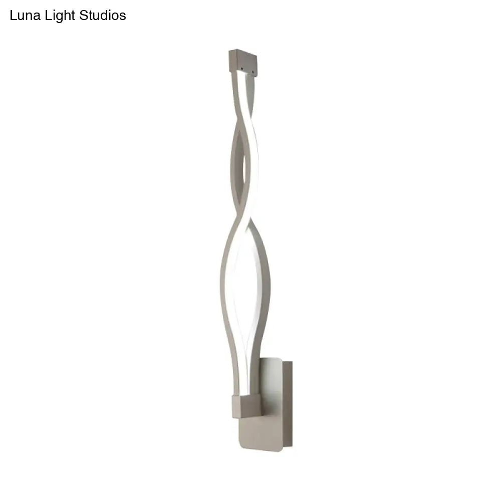 DecorBites™ Acrylic LED Wall Sconce: Intertwined Design, 1 Light, Black/White, Warm/White Lighting