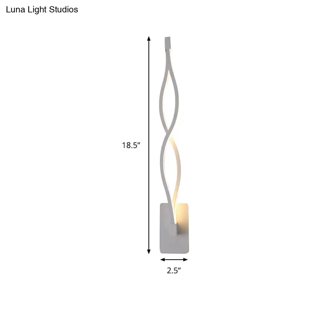 DecorBites™ Acrylic LED Wall Sconce: Intertwined Design, 1 Light, Black/White, Warm/White Lighting