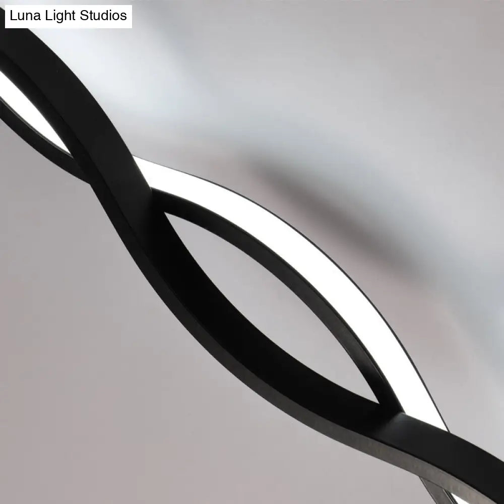 DecorBites™ Acrylic LED Wall Sconce: Intertwined Design, 1 Light, Black/White, Warm/White Lighting