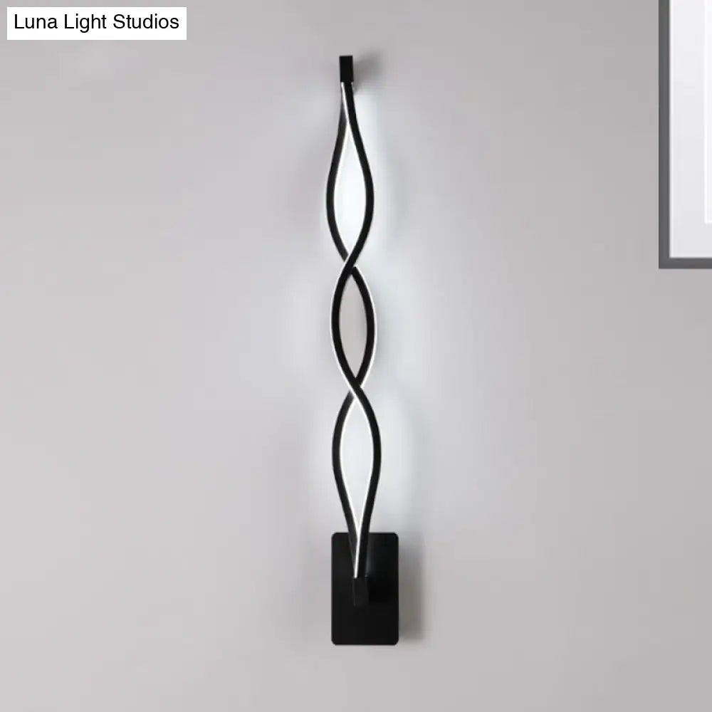 DecorBites™ Acrylic LED Wall Sconce: Intertwined Design, 1 Light, Black/White, Warm/White Lighting