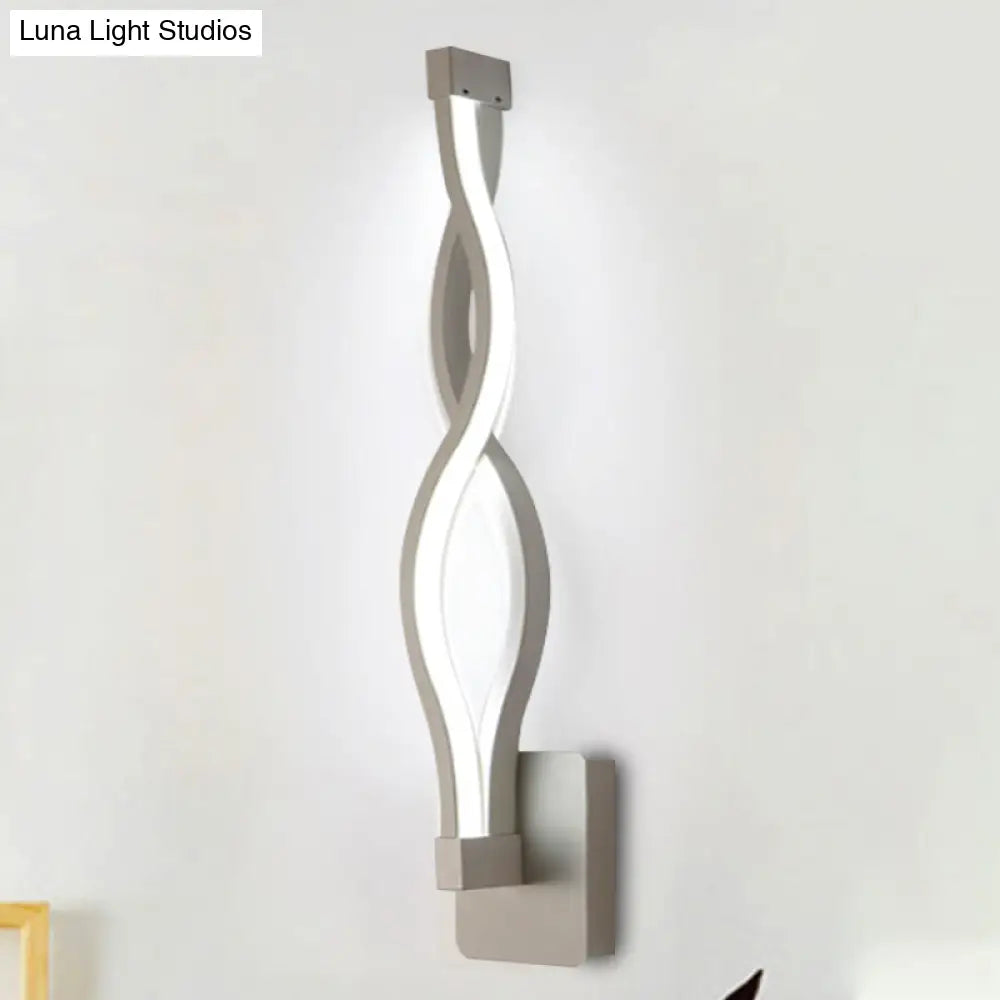 DecorBites™ Acrylic LED Wall Sconce: Intertwined Design, 1 Light, Black/White, Warm/White Lighting