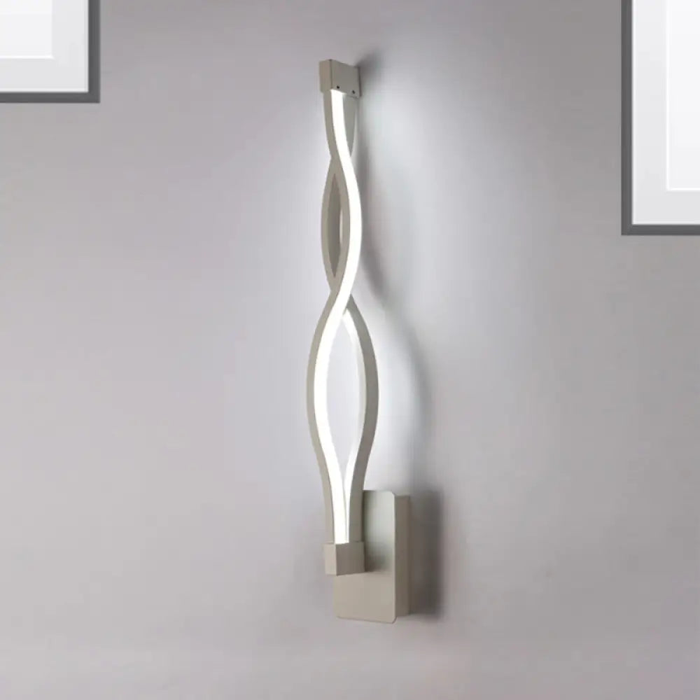 DecorBites™ Acrylic LED Wall Sconce: Intertwined Design, 1 Light, Black/White, Warm/White Lighting