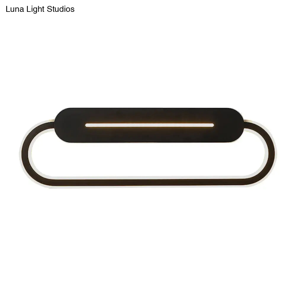 DecorBites™ Acrylic Oval LED Wall Sconce with Modern Styling and Warm/White Light - Available in Black/White Mirror Finish - 3 Width Options (18"/23.5"/31.5")