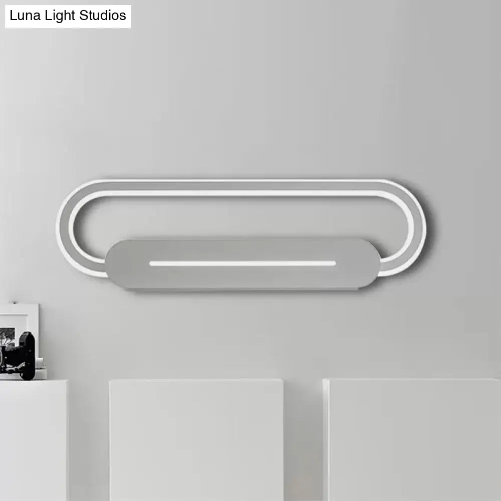 DecorBites™ Acrylic Oval LED Wall Sconce with Modern Styling and Warm/White Light - Available in Black/White Mirror Finish - 3 Width Options (18"/23.5"/31.5")