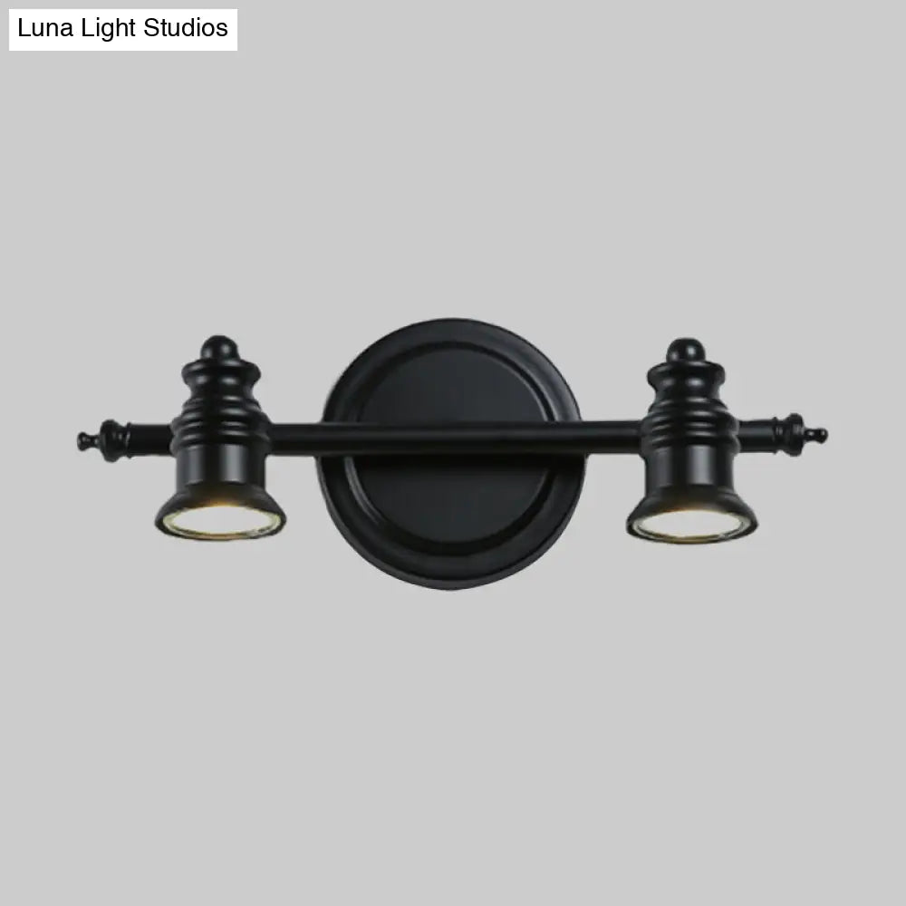 DecorBites™ Adjustable Black Wall Light Fixture with 2 Arms and Simplicity 2-Head Design - Ideal for Bathroom Vanity Lighting