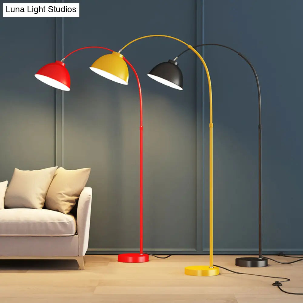 DecorBites™ Adjustable Domed Floor Lamp with Metal Stand - Stylish Living Room Lighting