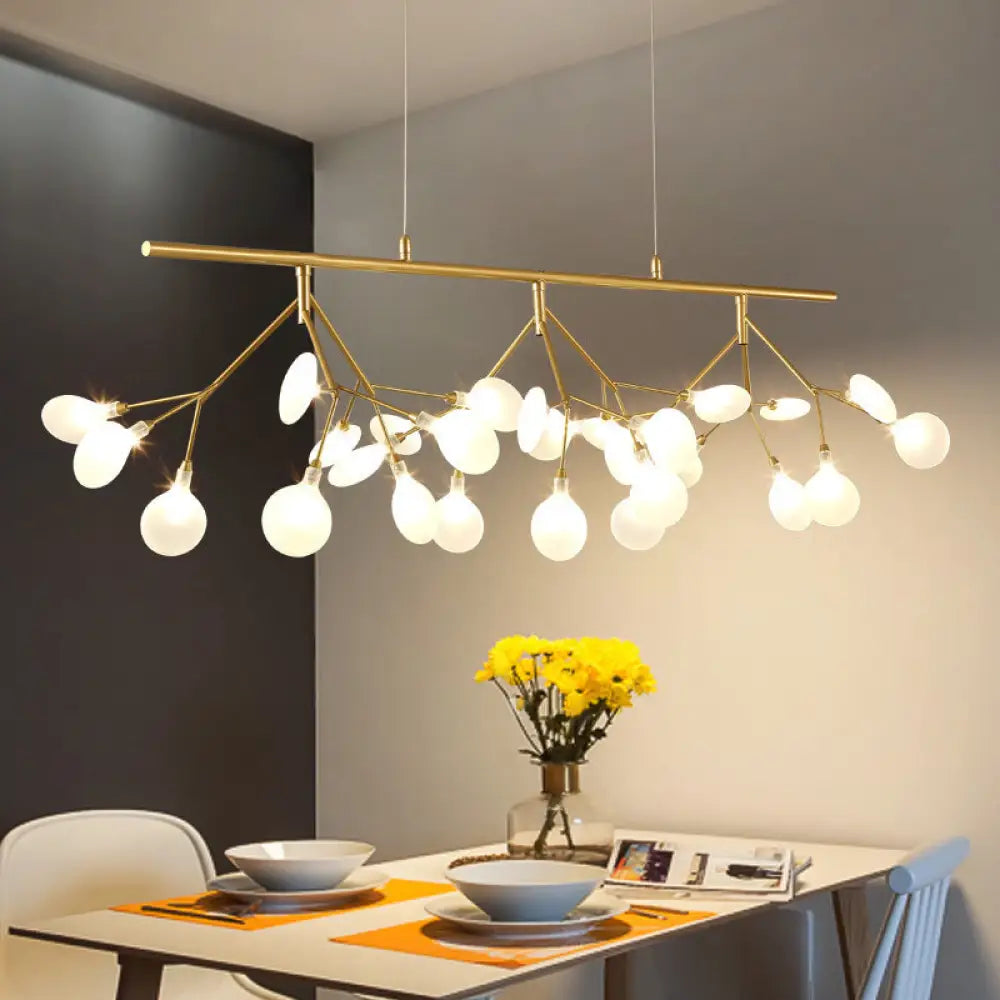 DecorBites™ Adjustable Hanging Cord Island Lighting - Contemporary Firefly Metal Pendant with 27 Lights for Bedroom