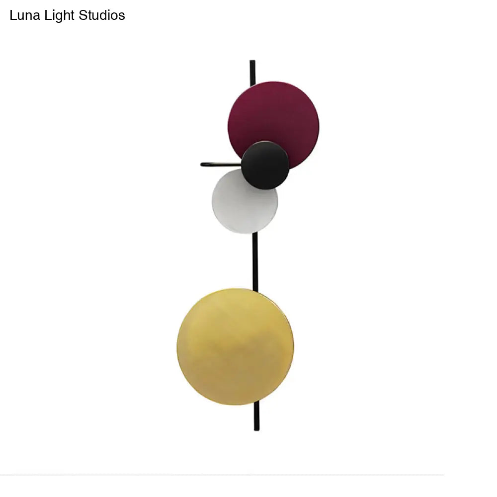 DecorBites™ Adjustable Metallic LED Wall Light: Contemporary Sconce Fixture for Living Room in Red/Pink/Blue