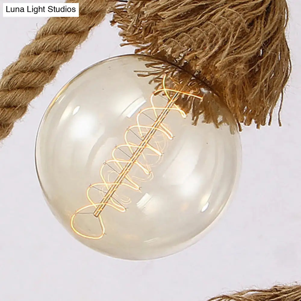 DecorBites™ Adjustable Rope Island Light with Bulb in Beige - 3/4/6-Light Bamboo Pendant