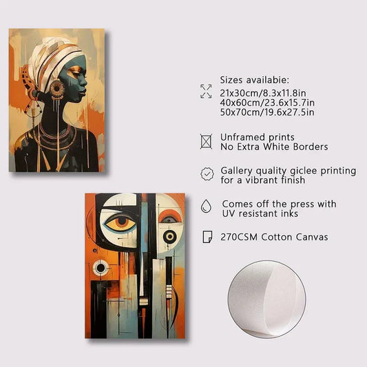 DecorBites™ "African Abstract Wall Art Set - 3 Pieces"