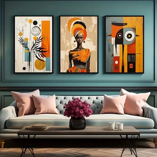 DecorBites™ "African Abstract Wall Art Set - 3 Pieces"