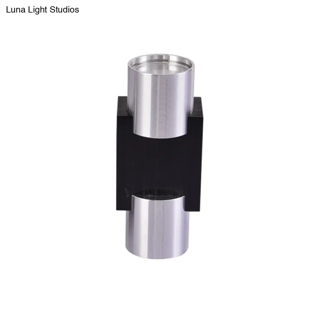 DecorBites™ Aluminum LED Disco Pub Wall Light Fixture - Compact 3"/4.5" H | Silver | Vibrant Blue/Yellow/Purple Lighting