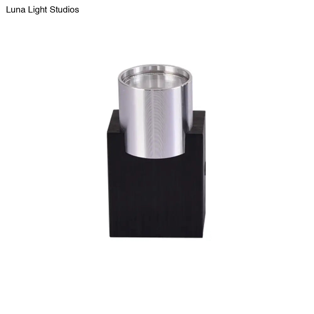 DecorBites™ Aluminum LED Disco Pub Wall Light Fixture - Compact 3"/4.5" H | Silver | Vibrant Blue/Yellow/Purple Lighting