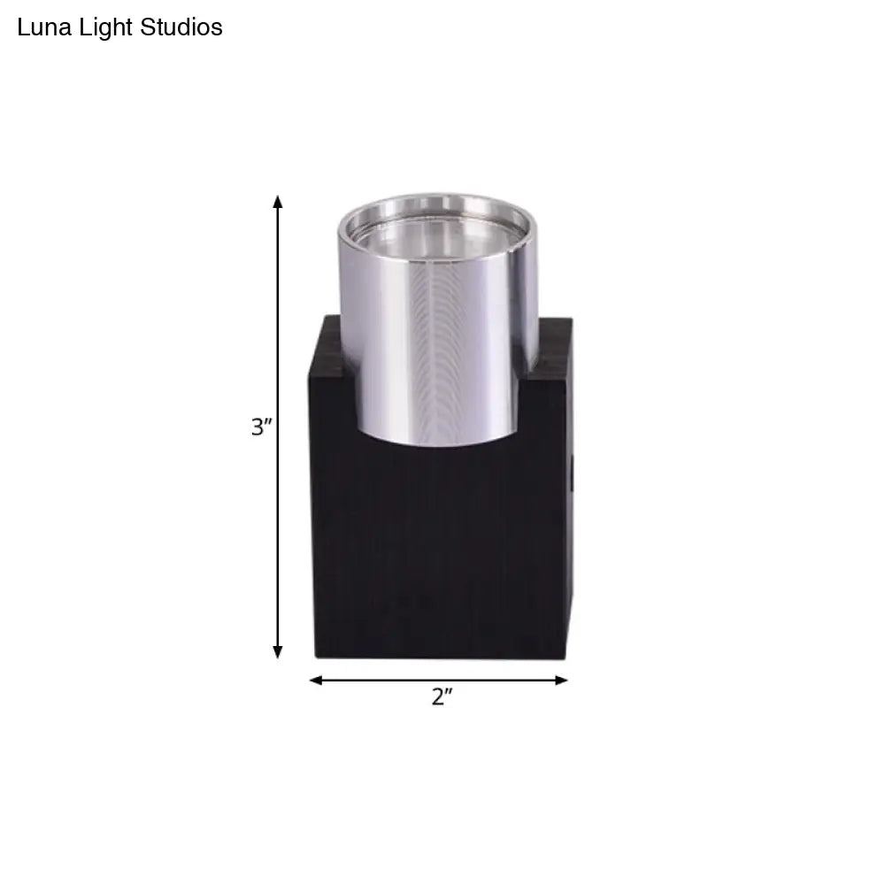 DecorBites™ Aluminum LED Disco Pub Wall Light Fixture - Compact 3"/4.5" H | Silver | Vibrant Blue/Yellow/Purple Lighting