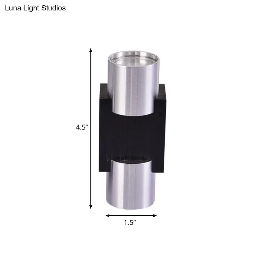 DecorBites™ Aluminum LED Disco Pub Wall Light Fixture - Compact 3"/4.5" H | Silver | Vibrant Blue/Yellow/Purple Lighting