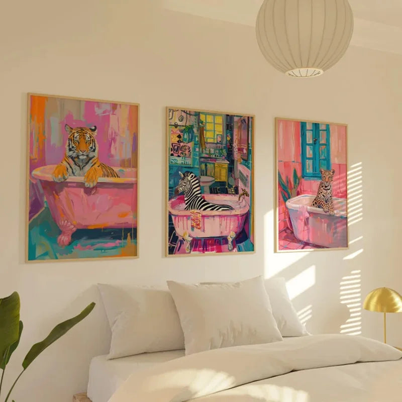 DecorBites™ Animal Canvas Painting - Bathroom Wall Art