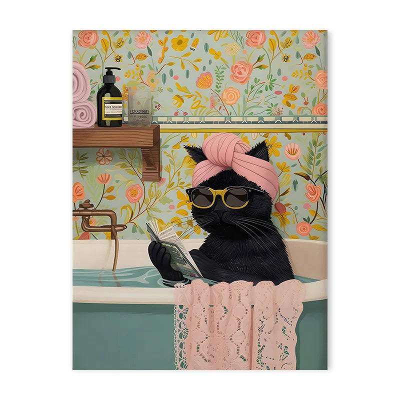 DecorBites™ Animal Canvas Painting - Bathroom Wall Art