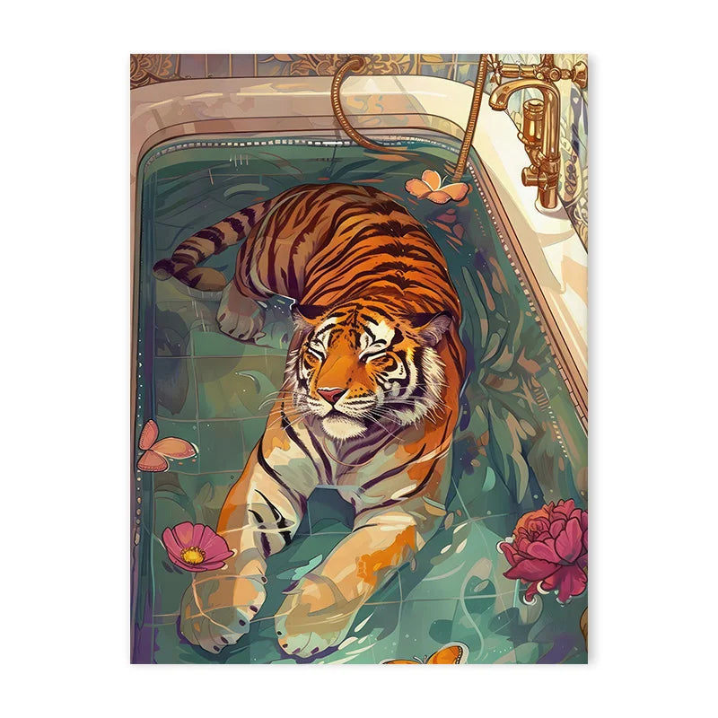 DecorBites™ Animal Canvas Painting - Bathroom Wall Art