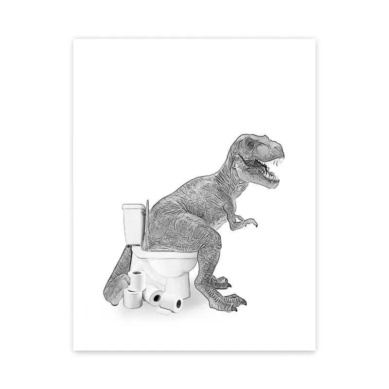 DecorBites™ Animal Funny Bathroom Poster Wall Art