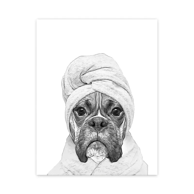 DecorBites™ Animal Funny Bathroom Poster Wall Art