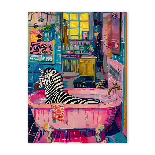 DecorBites™ Animal-themed Nordic Canvas Painting for Bathroom Decor