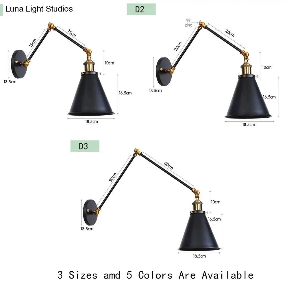 DecorBites™ Antique Adjustable Wall Lamp Sconce Black Copper