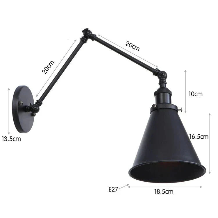 DecorBites™ Antique Adjustable Wall Lamp Sconce Black Copper