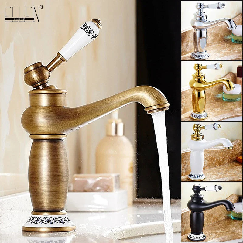 DecorBites™ Antique Bronze Bathroom Faucet Single Handle Mixer