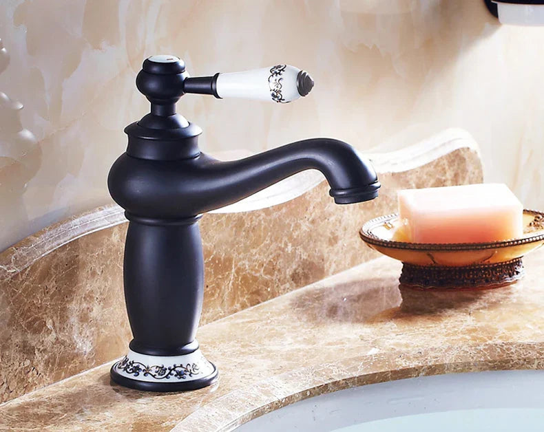DecorBites™ Antique Bronze Bathroom Faucet Single Handle Mixer
