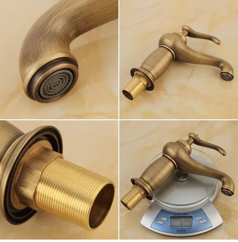 DecorBites™ Antique Bronze Bathroom Faucet Single Handle Mixer