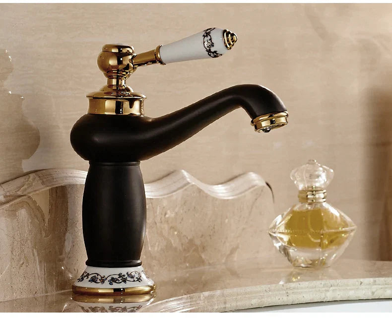 DecorBites™ Antique Bronze Bathroom Faucet Single Handle Mixer