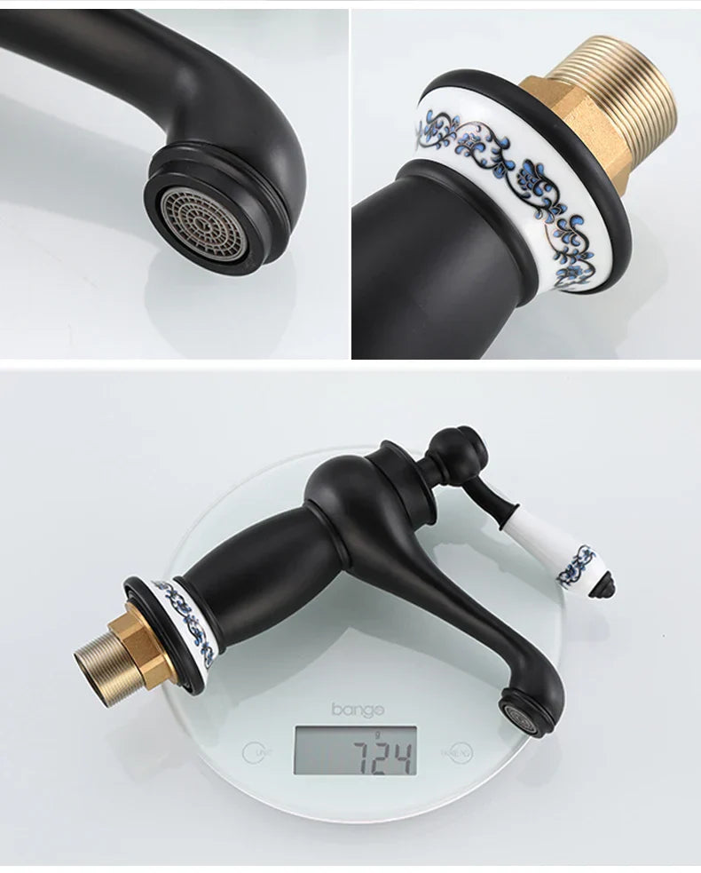DecorBites™ Antique Bronze Bathroom Faucet Single Handle Mixer