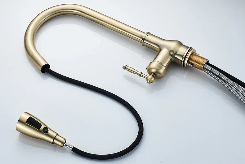 DecorBites™ Antique Bronze Pull Out Kitchen Faucet