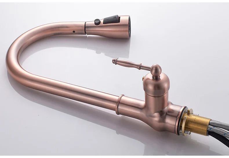 DecorBites™ Antique Bronze Pull Out Kitchen Faucet