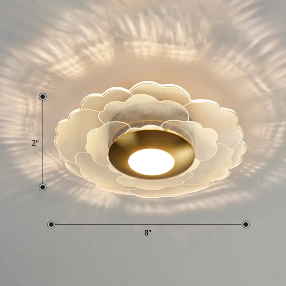 DecorBites™ Art Deco Acrylic LED Wall Sconce Light with Clear Flower Design for Living Room