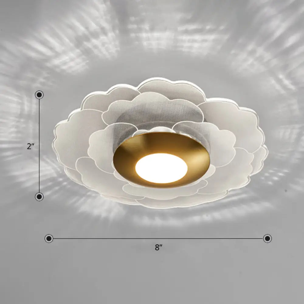 DecorBites™ Art Deco Acrylic LED Wall Sconce Light with Clear Flower Design for Living Room