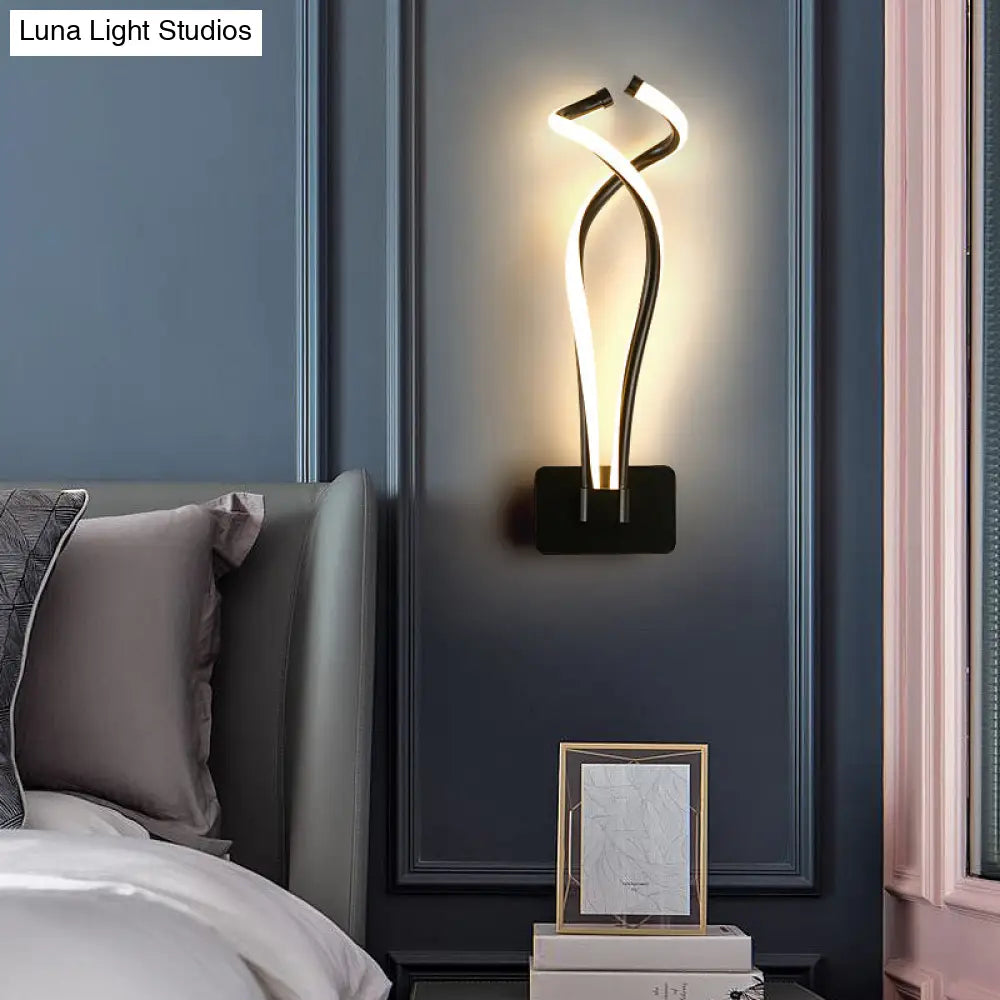 DecorBites™ Art Deco Twisting LED Wall Sconce: Metal Edition for Bedroom Lighting