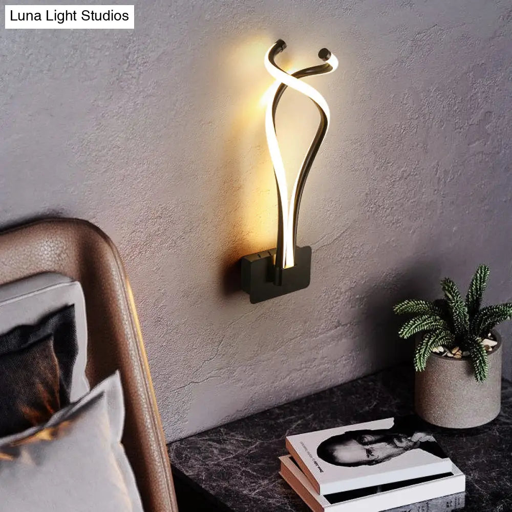 DecorBites™ Art Deco Twisting LED Wall Sconce: Metal Edition for Bedroom Lighting