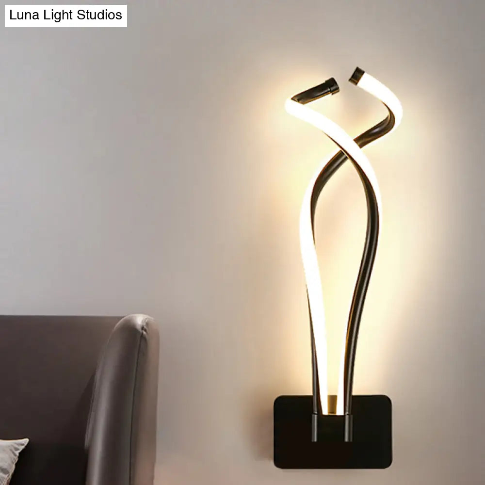 DecorBites™ Art Deco Twisting LED Wall Sconce: Metal Edition for Bedroom Lighting