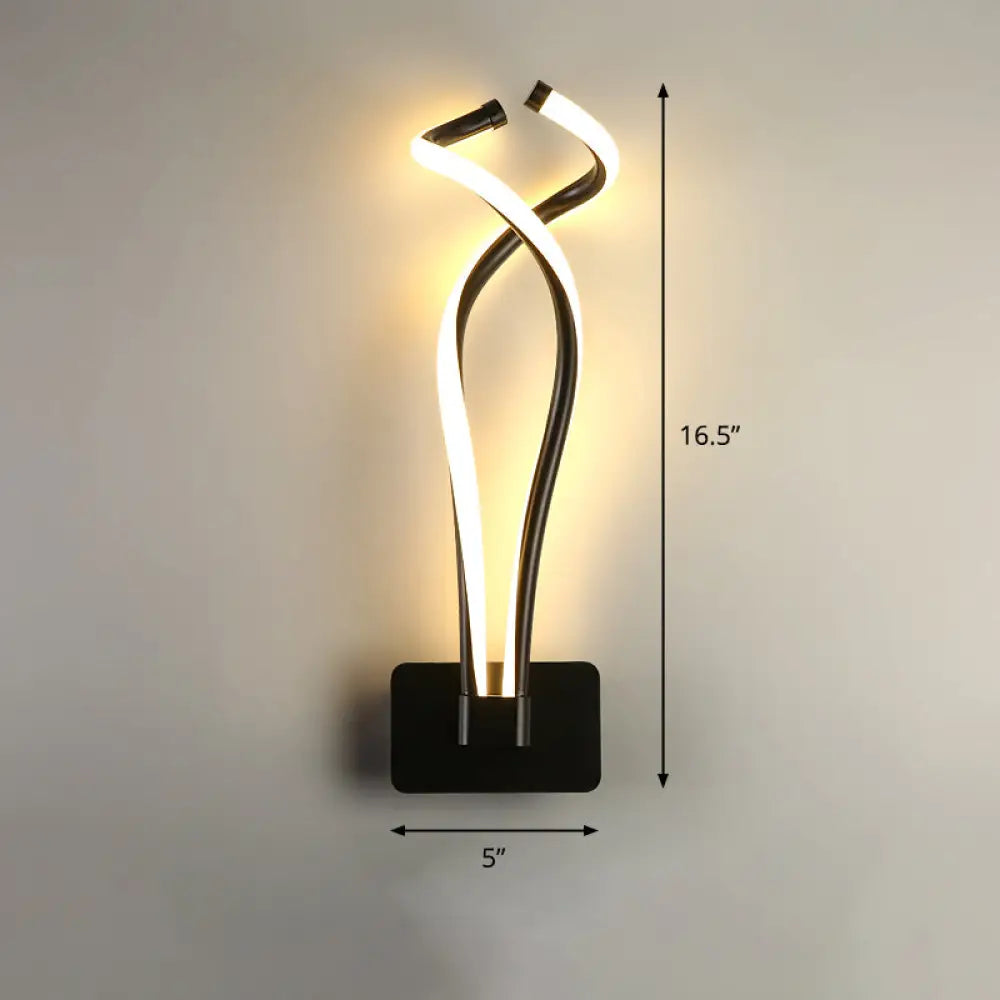 DecorBites™ Art Deco Twisting LED Wall Sconce: Metal Edition for Bedroom Lighting